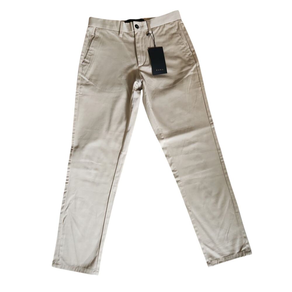 Zara Cropped Khaki Tan Slacks Size 29 NWT